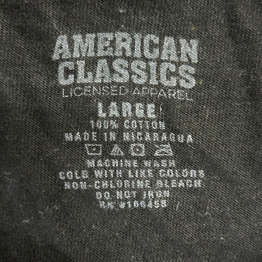 American Classics T-Shirt Mens Large Black Grey AC/DC Back In Black Raglan Band - Picture 3 of 8